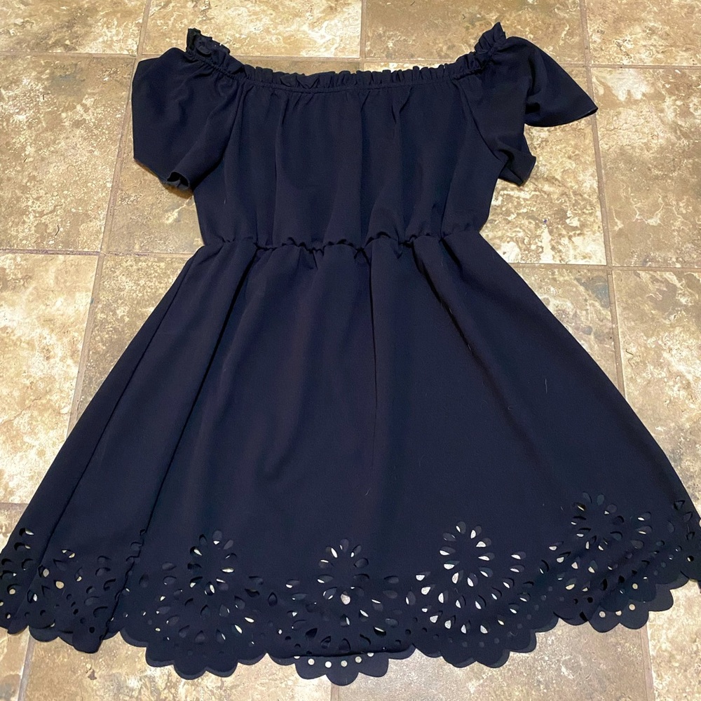 Plus size off the shoulder black dress
